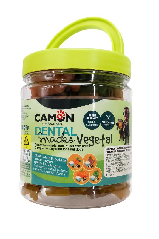 Camon Dental Snacks mit Gemüse vegetarisch im Kübel für Hunde