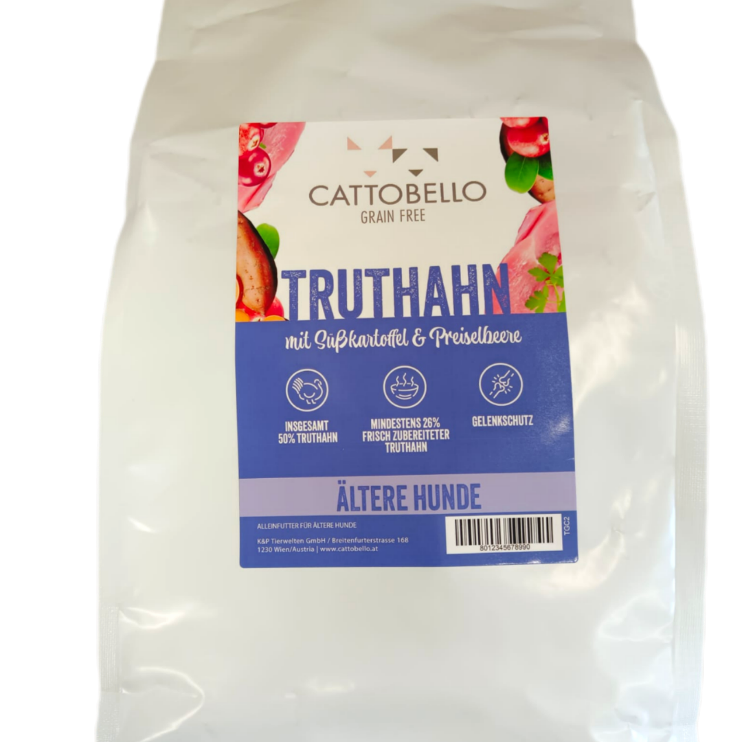 Cattobello Truthahn mit Süsskartoffeln Trockenfutter Hund