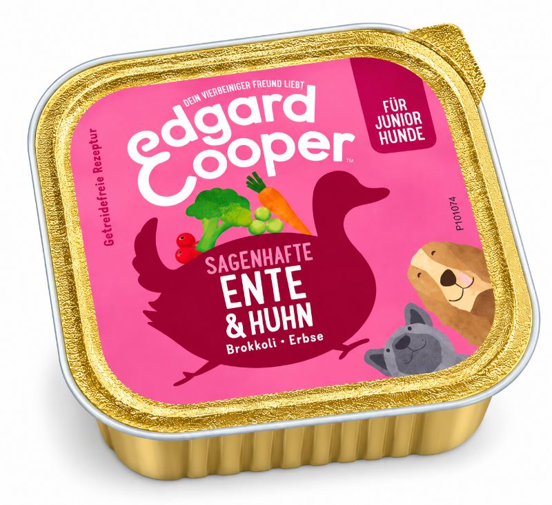 Edgard & Cooper Nassfutter für Welpen & junge Hunde – Ente & Huhn 150g