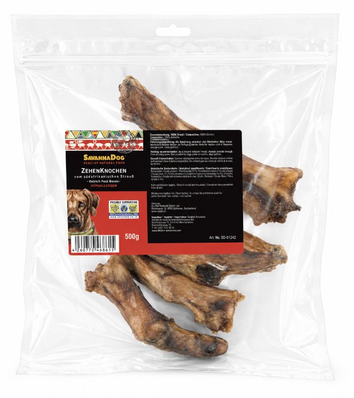 SavannaDog Zehenknochen vom südafrikanischen Strauß