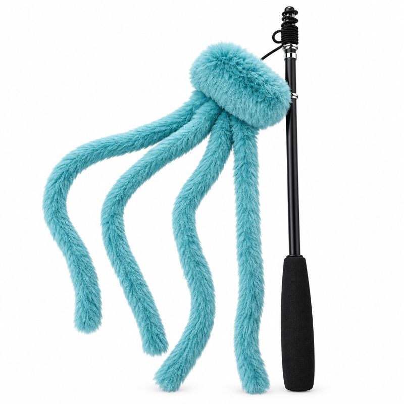 Trixie Katzenangel mit türkisfarbenem Plüsch-Oktopus