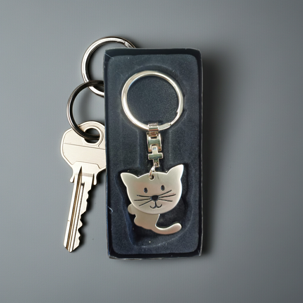 Schlüsselanhänger lächelnde Katze