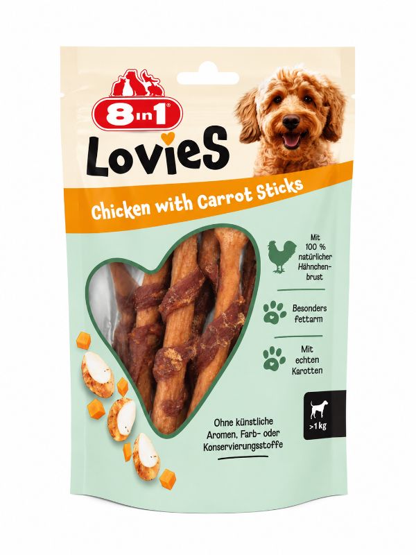 8in1 Lovies Hähnchen-Sticks mit Karotten 