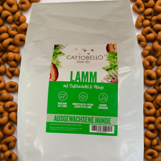 Cattobello Hund Adult Lamm mit Süßkartoffeln und Minze