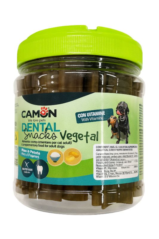Camon Dental Snacks mit Reis Sticks vegetarisch im Kübel für Hunde