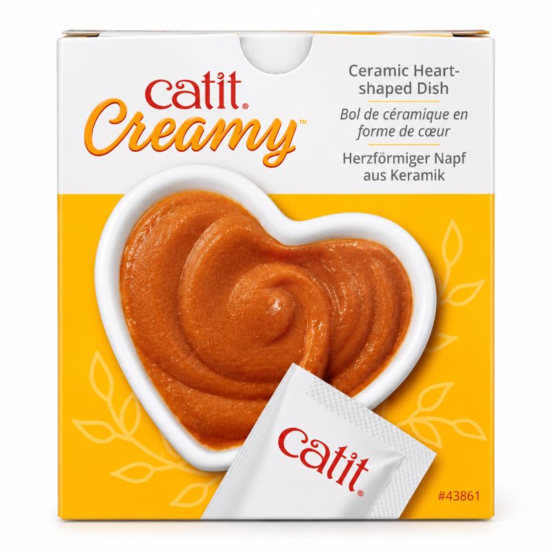 Catit Creamy – Herzförmiger Keramiknapf für Katzen