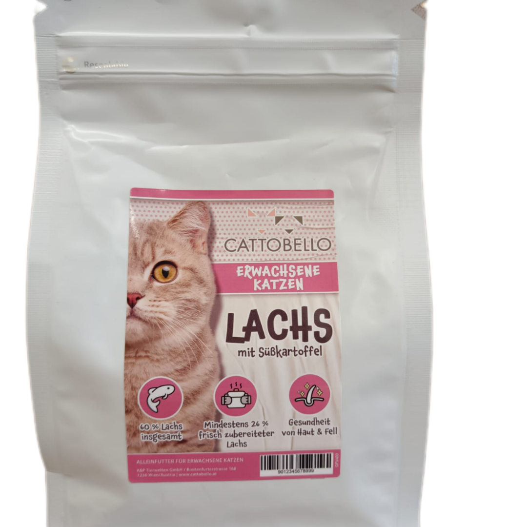 Cattobello Adult Lachs mit Süsskartoffeln Trockenfutter Katze