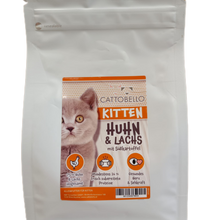 Cattobello Kitten Huhn und Lachs mit Süsskartoffel Trockenfutter Katze