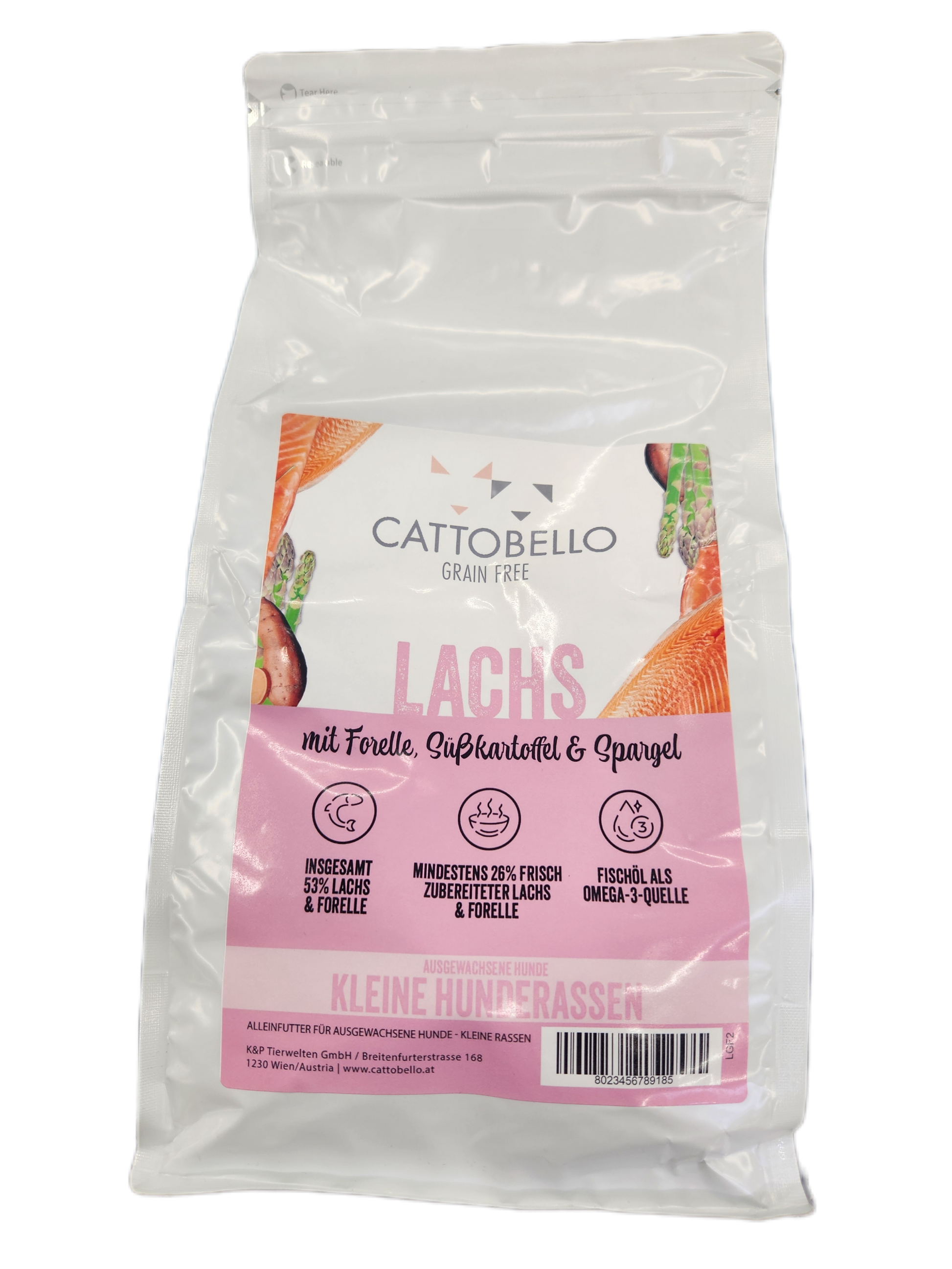 Cattobello Lachs mit Süsskartoffeln Hundefutter trocken