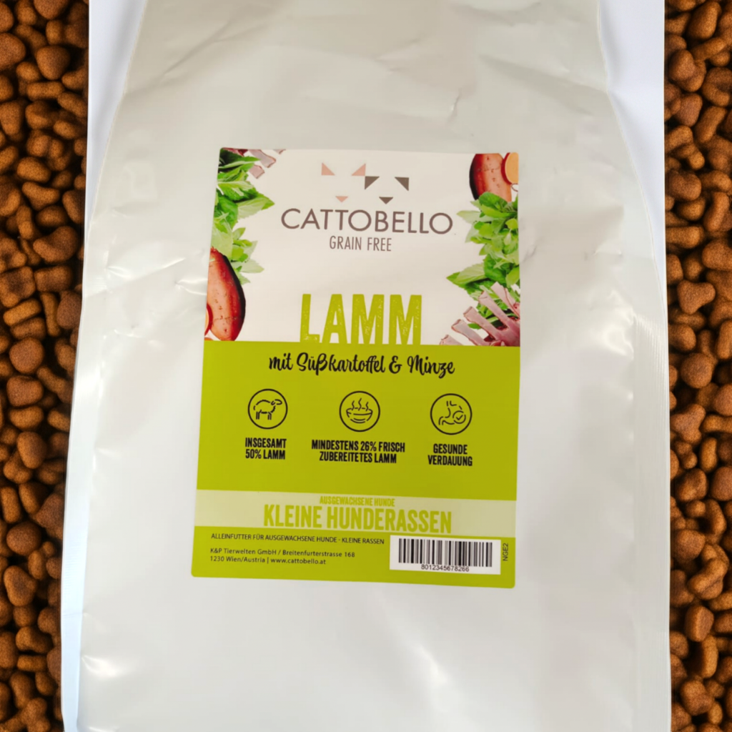 Cattobello Lamm mit Süßkartoffeln und Minze 2kg Small Breed