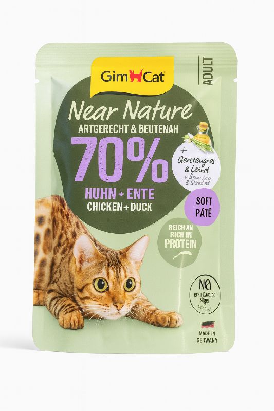 Gimcat Near Nature Huhn Ente Katzenfutter nass soft Pate