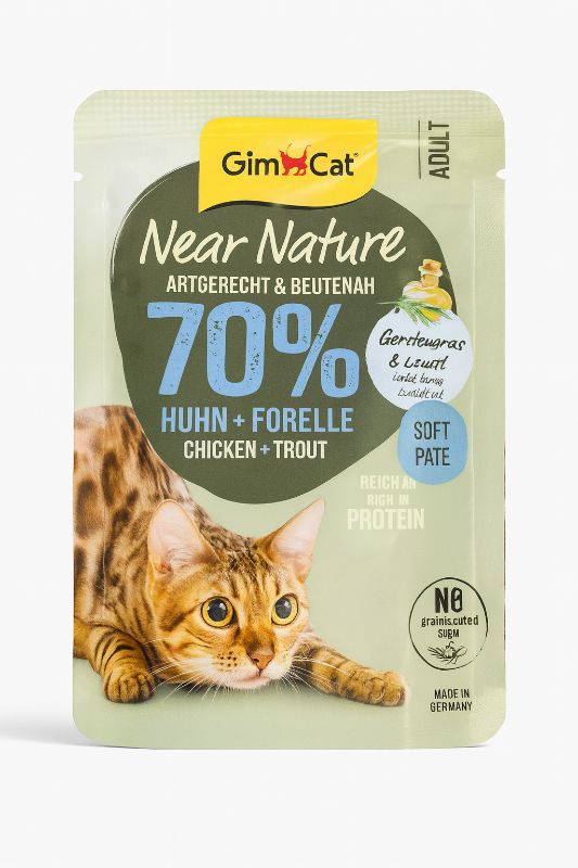 Gimcat Near Nature Huhn Forelle Katzenfutter nass soft Pate