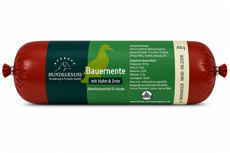 Hundegenuss Bauernente mit Huhn & Ente