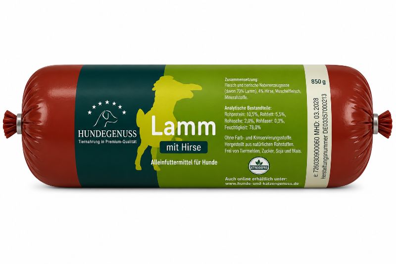 Hundegenuss Lamm mit Hirse