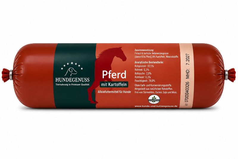 Hundegenuss Pferd mit Kartoffeln 