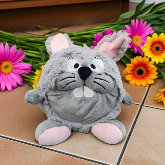 Hundespielzeug Hase Plüsch grau