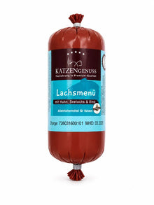 Katzengenuss Lachsmenü mit Huhn, Seelachs & Rind