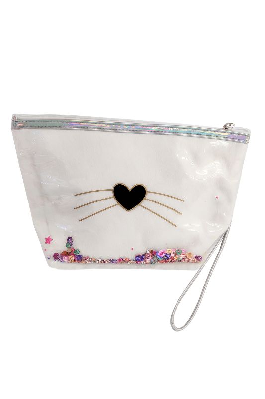 Kosmetiktasche Katzenmotiv weiss