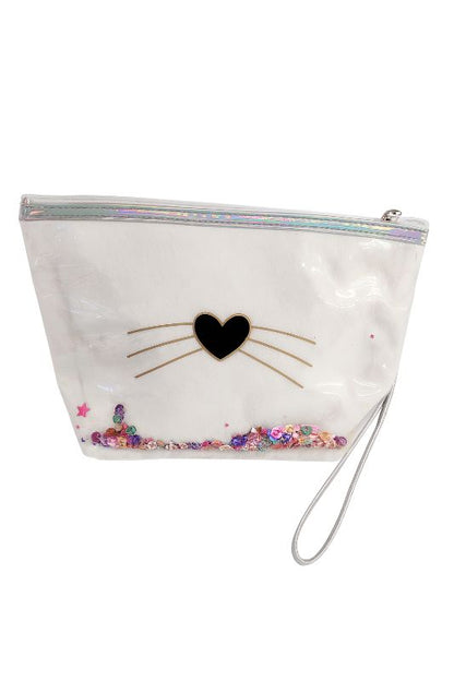 Kosmetiktasche Katzenmotiv weiss