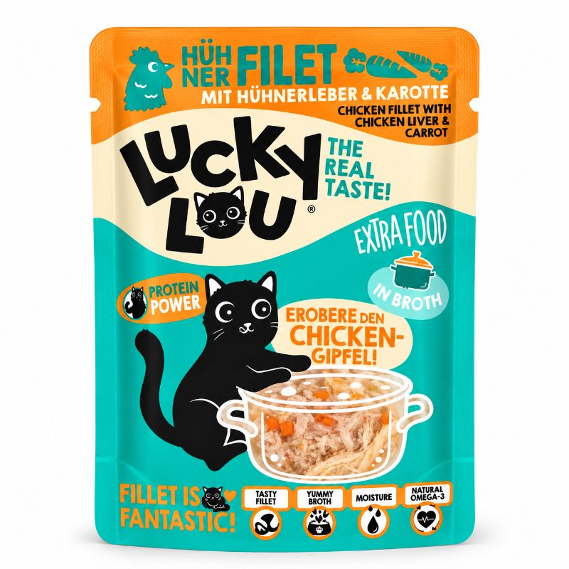 Lucky Lou Hühnerfilet mit Hühnerleber in Saft 70g