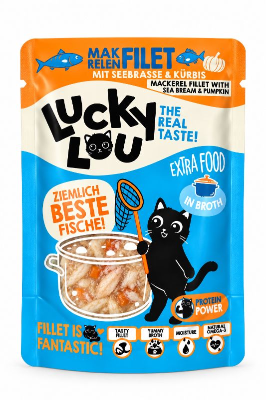 Lucky Lou – Makrele & Seebrasse in Saft 70 g