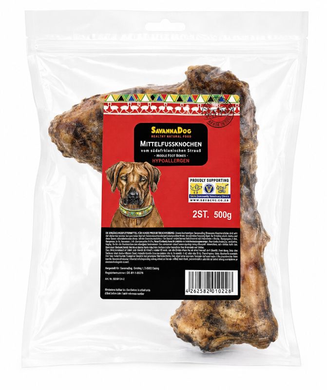SavannaDog Mittelfußknochen vom südafrikanischen Strauß