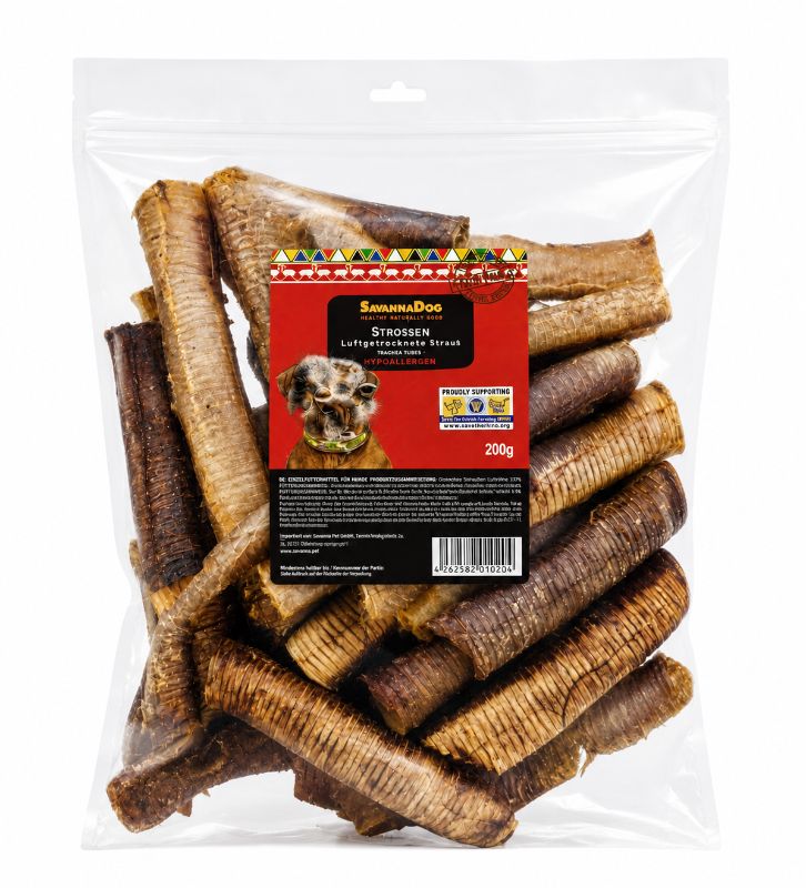 SavannaDog Strossen – luftgetrockneter Strauß | 200 g