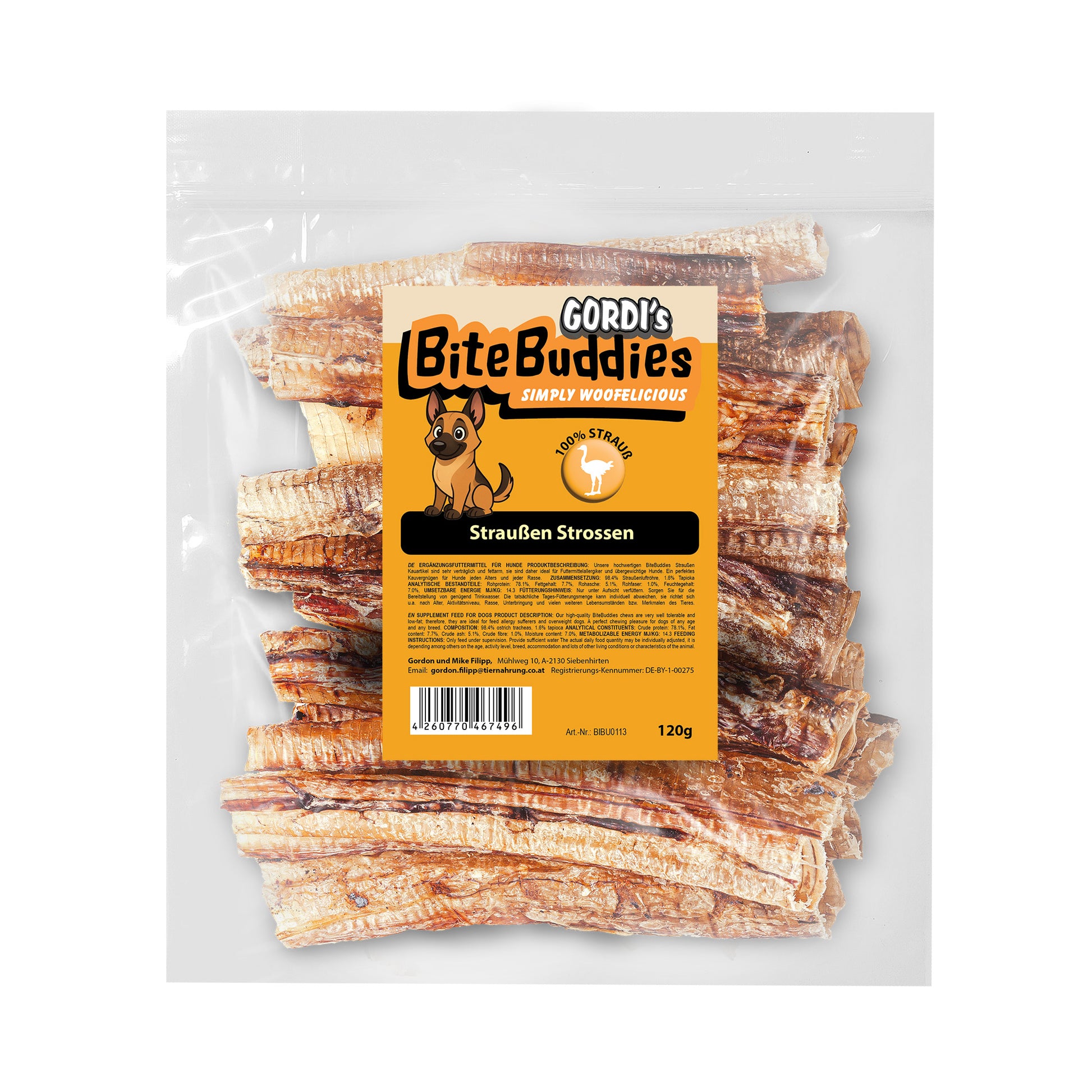 Straussen Strossen zum Kauen für Hunde