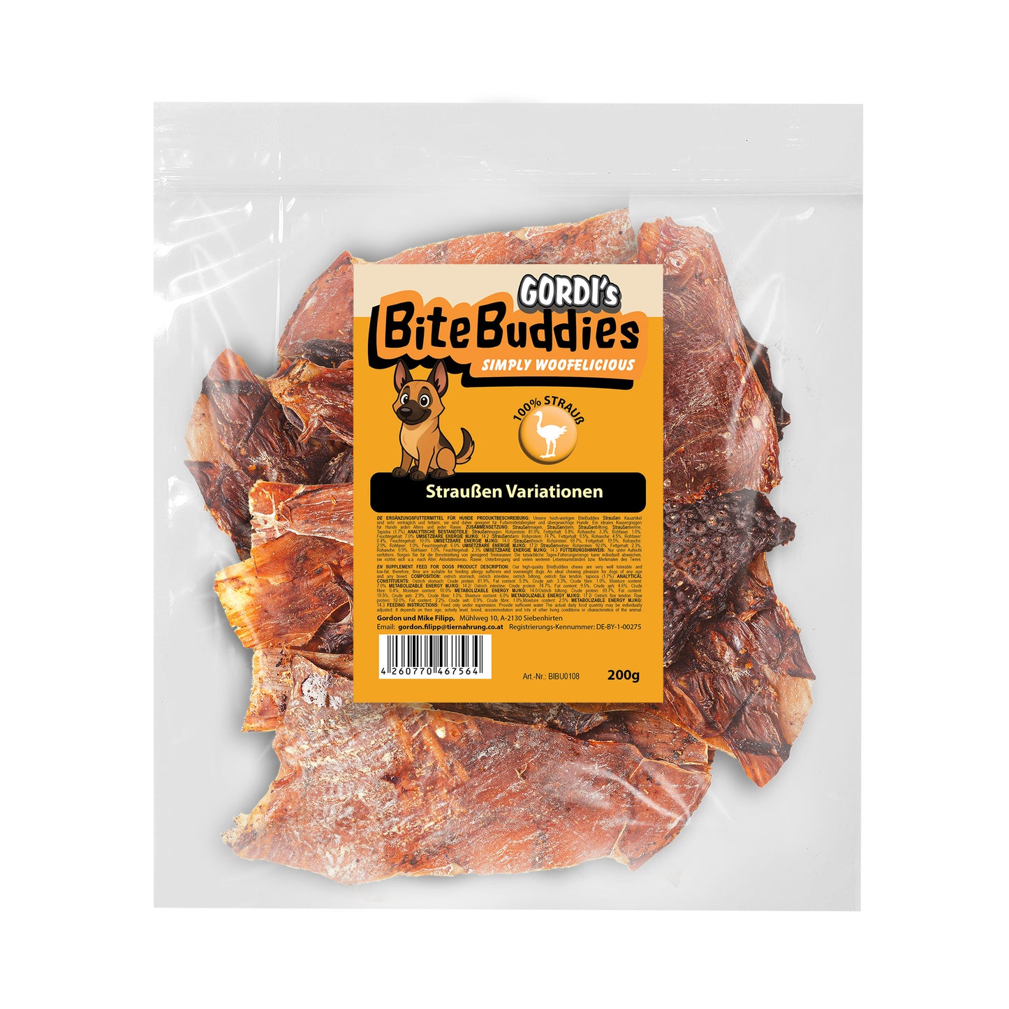 Straussen Variationen zum Kauen für Hunde