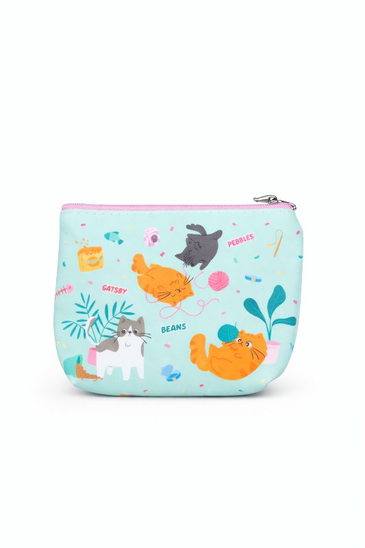 Täschchen mit Katzen blau