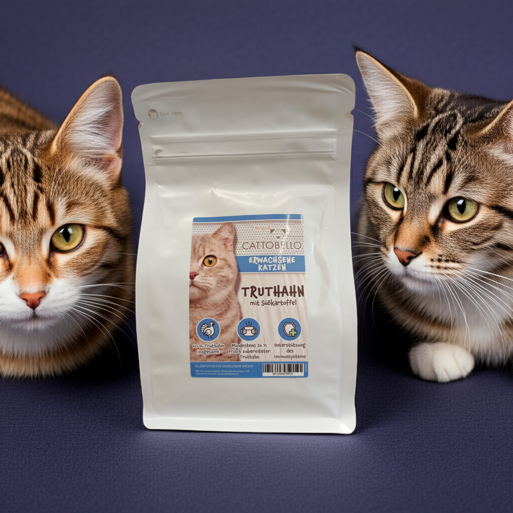 Cattobello Truthahn mit Süßkartoffeln für Katzen Adult