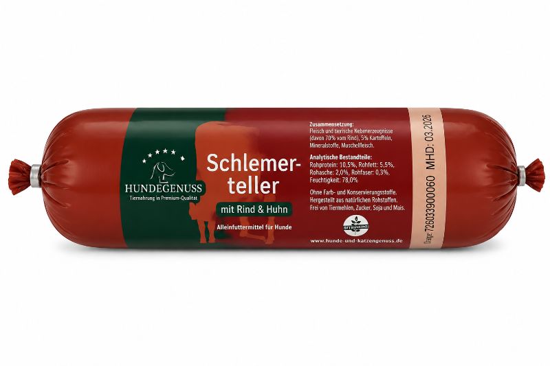 Hundegenuss Schlemmer-Teller mit Rind & Huhn